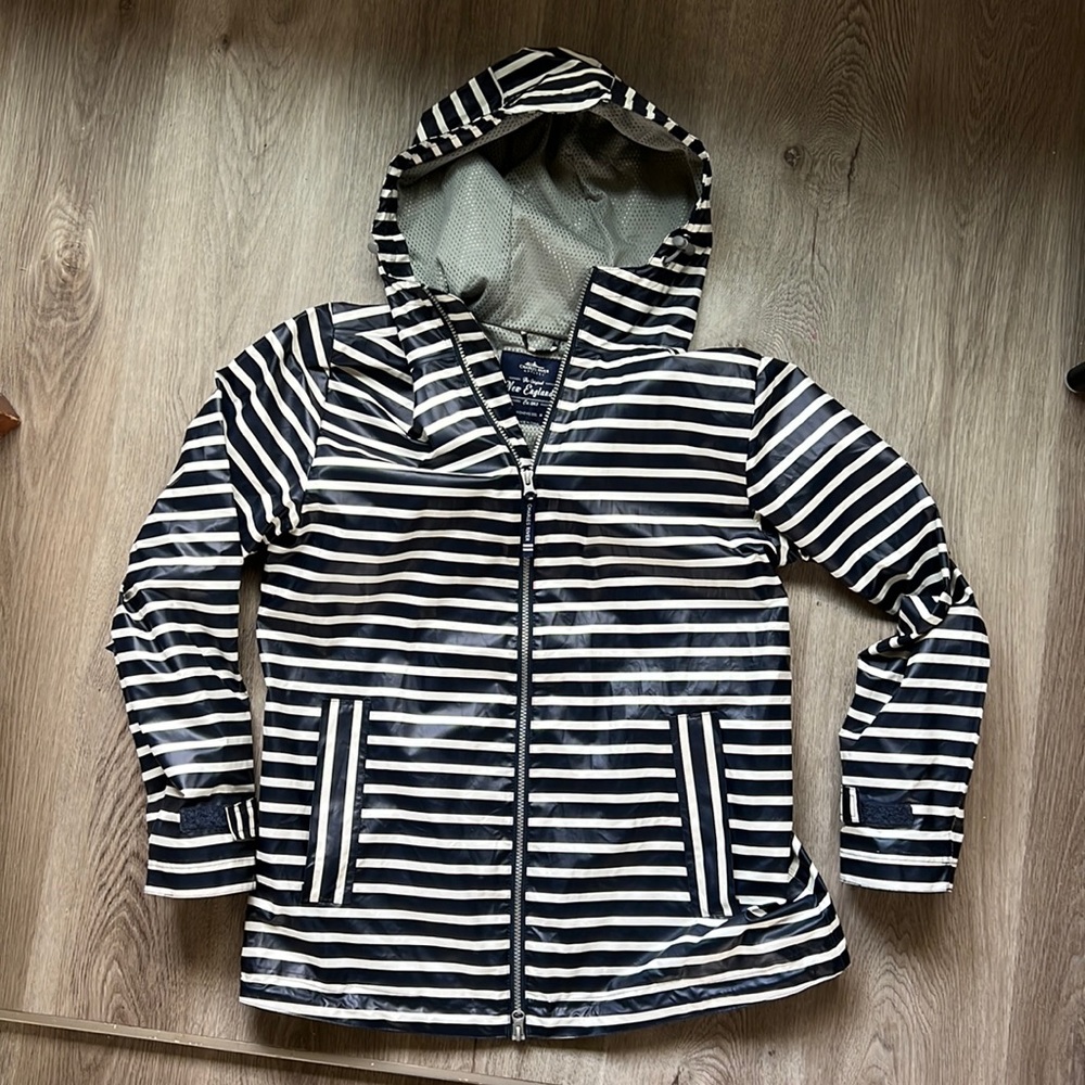 Charles River striped raincoat